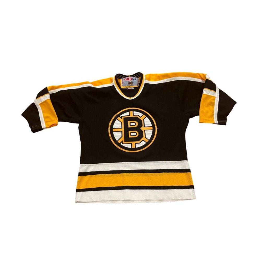 Vintage 90s CCM Boston Bruins Stitched NHL Hockey Jersey Black Youth Size L/XL